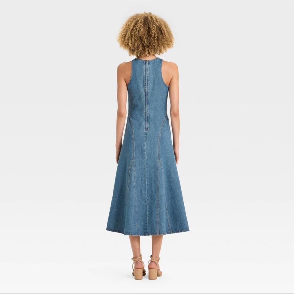 Future Collective Women's Racerback Denim Midi A-Line Dress - Size 6 Sold Out - Picture 2 of 11